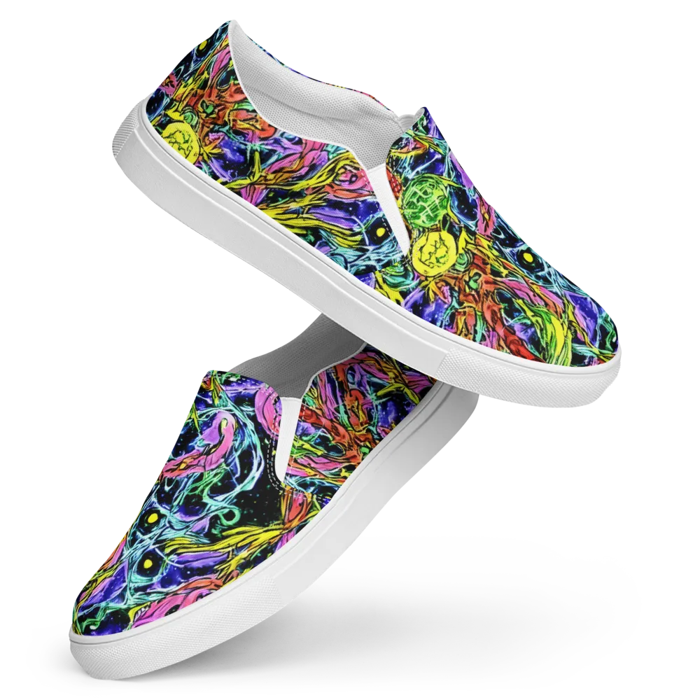 Astral Plumage on Women's Slip-On Canvas Shoes — Front