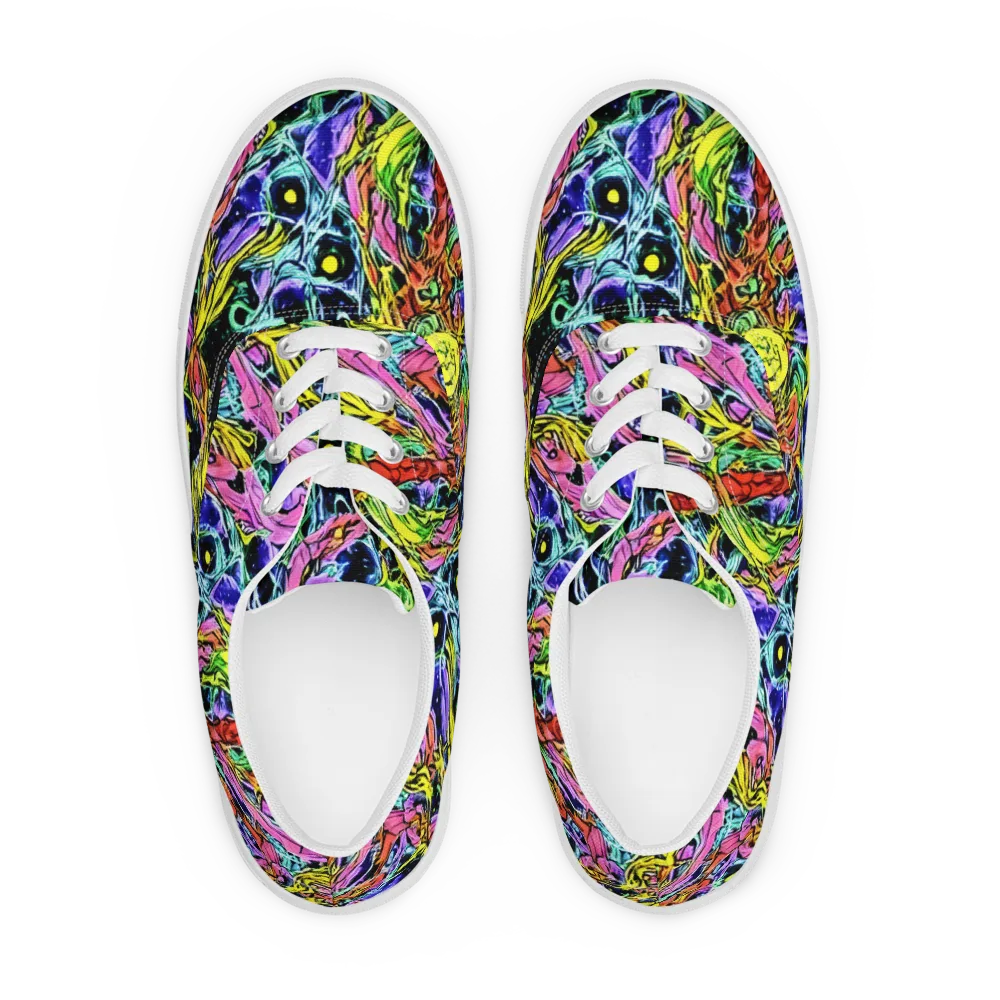 Astral Plumage on Men's Lace-Up Canvas Shoes — Front