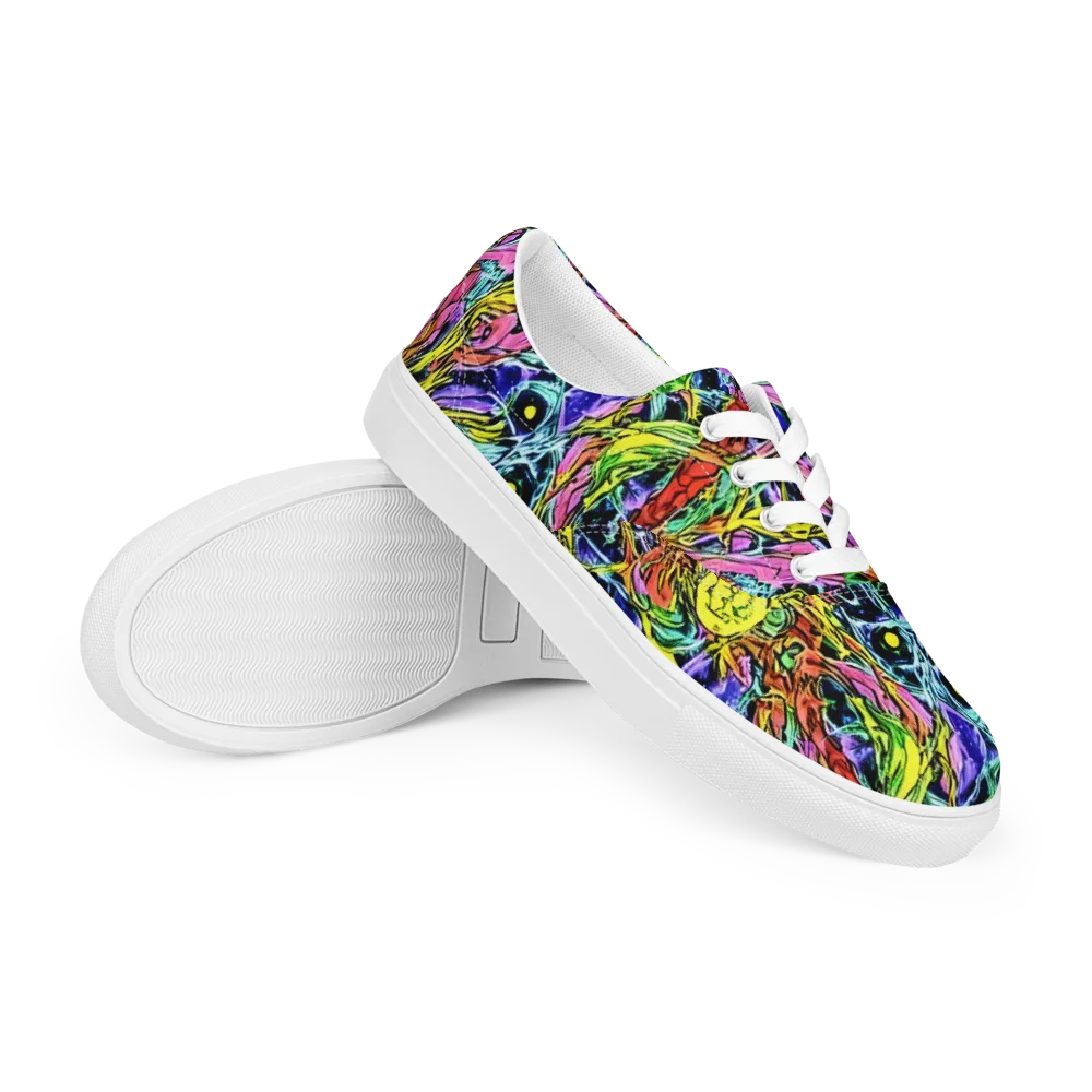 Astral Plumage on Men's Lace-Up Canvas Shoes — Right Front