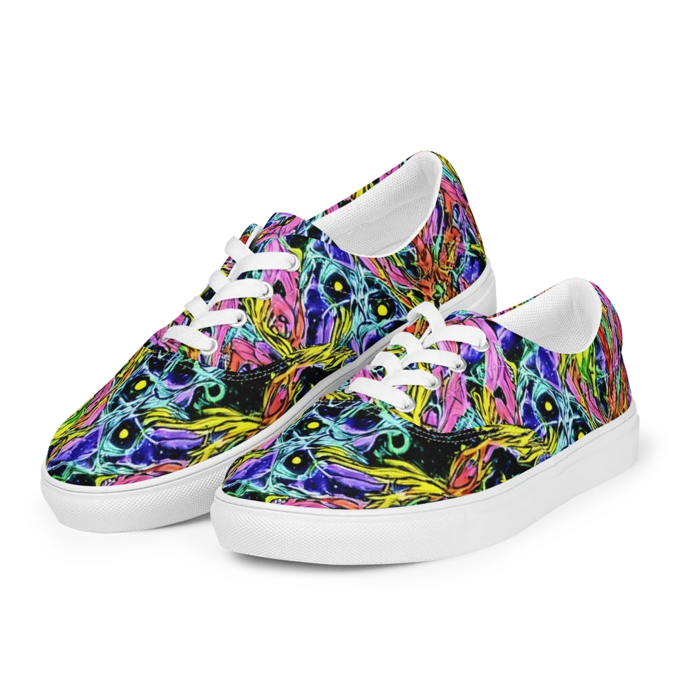 Astral Plumage on Men's Lace-Up Canvas Shoes — Left Front