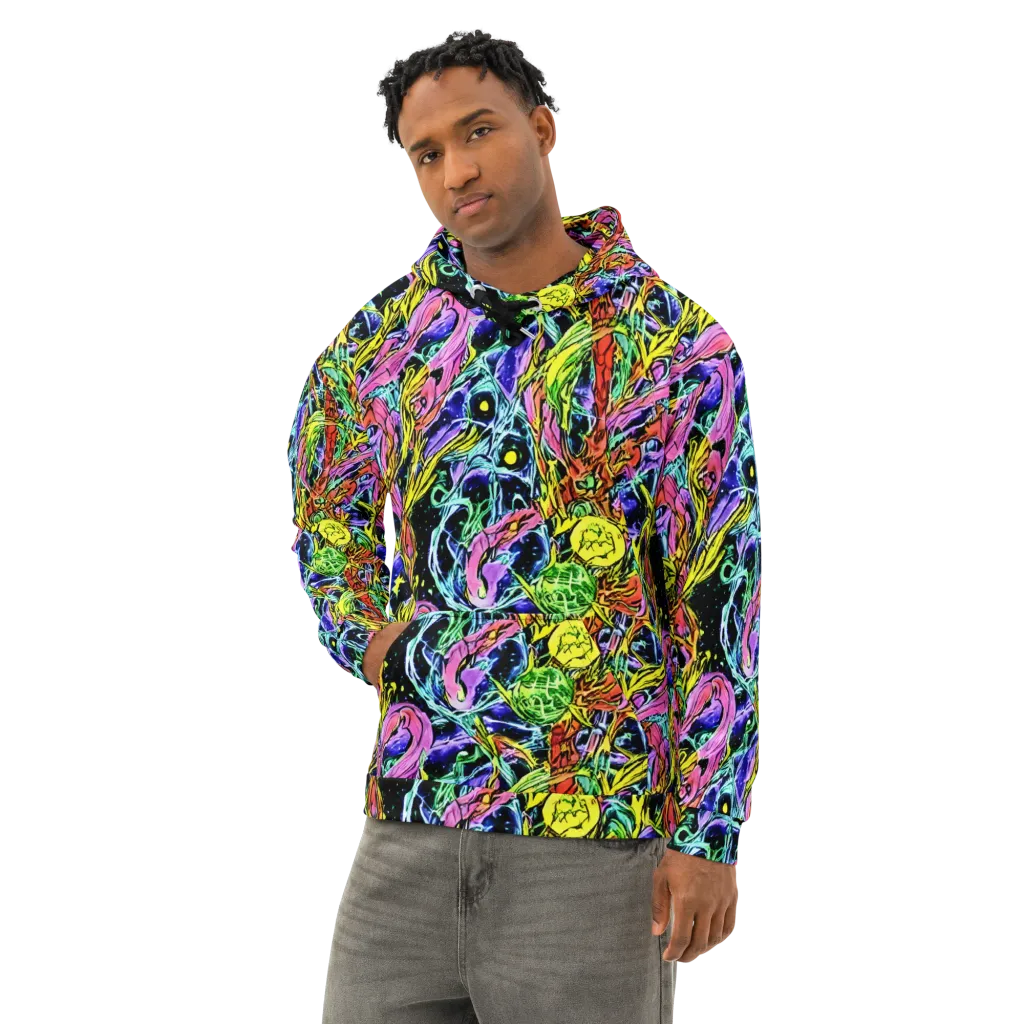 Astral Plumage on Cotton Hoodie — Left Front