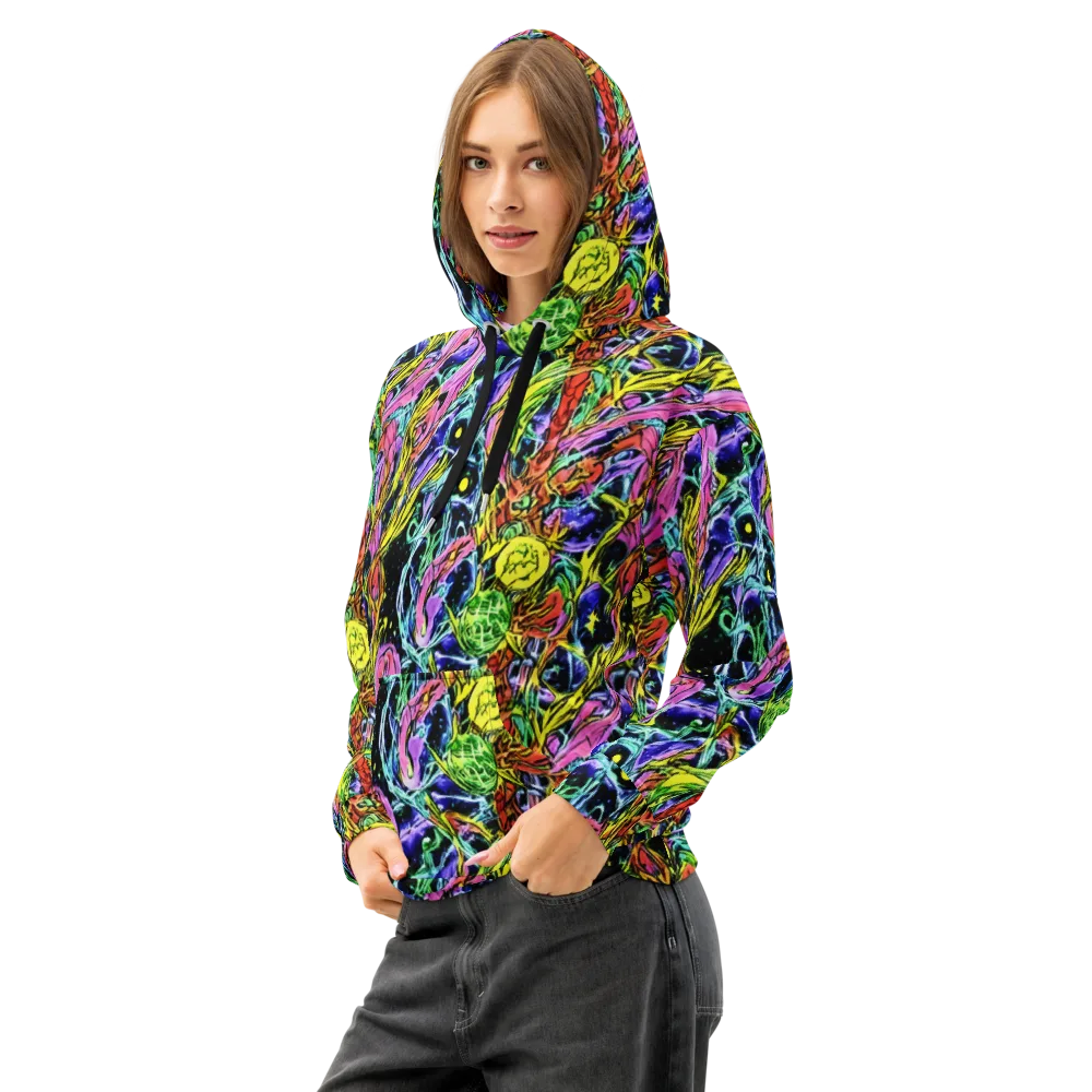 Astral Plumage on Cotton Hoodie — Left Front