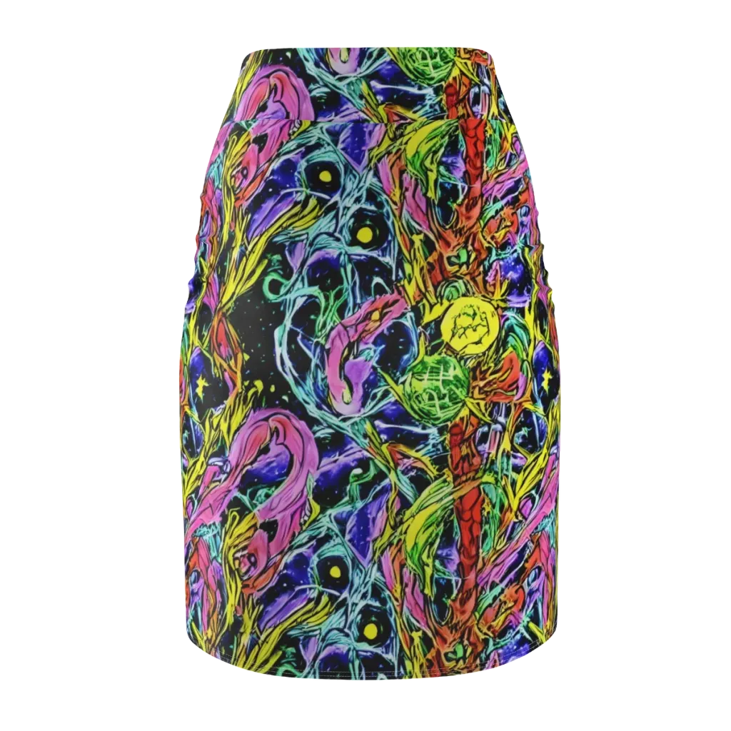 Astral Plumage on Pencil Skirt — Back