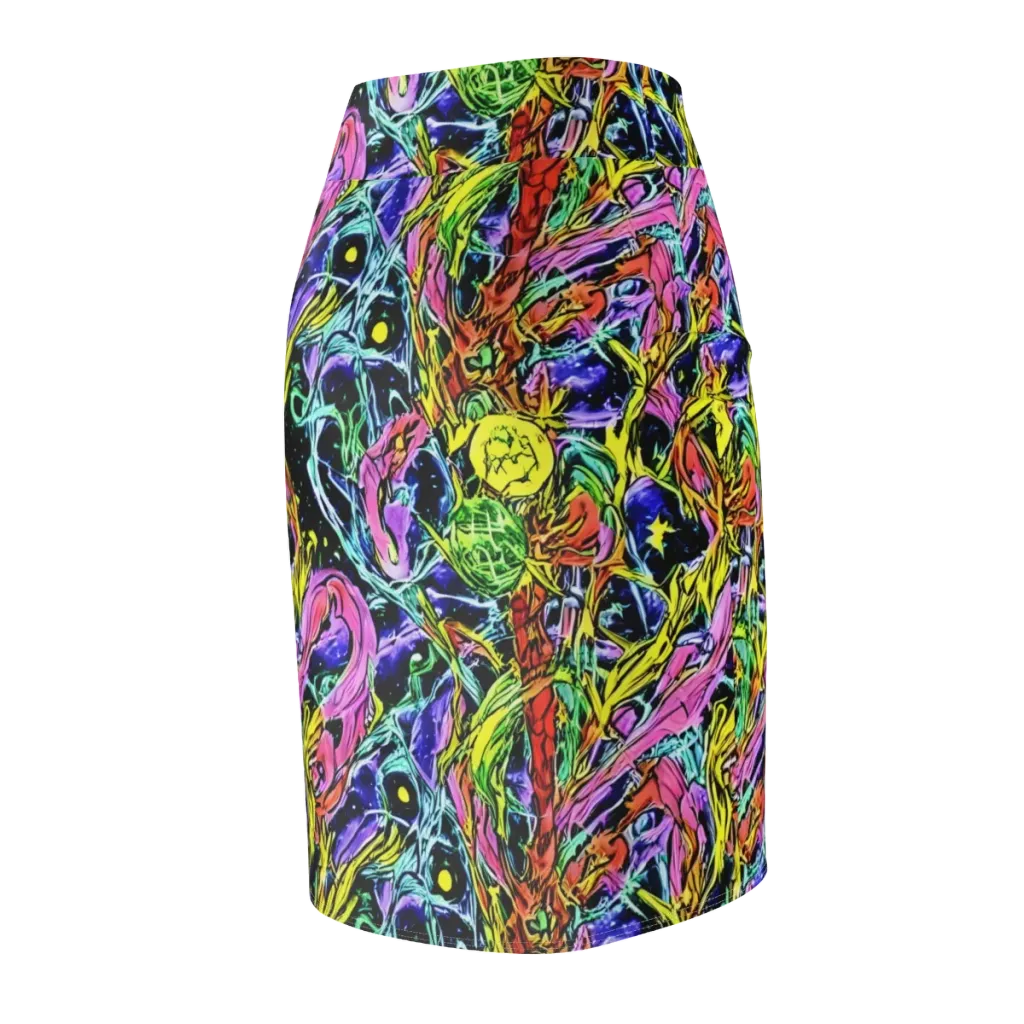 Astral Plumage on Pencil Skirt — Back Side