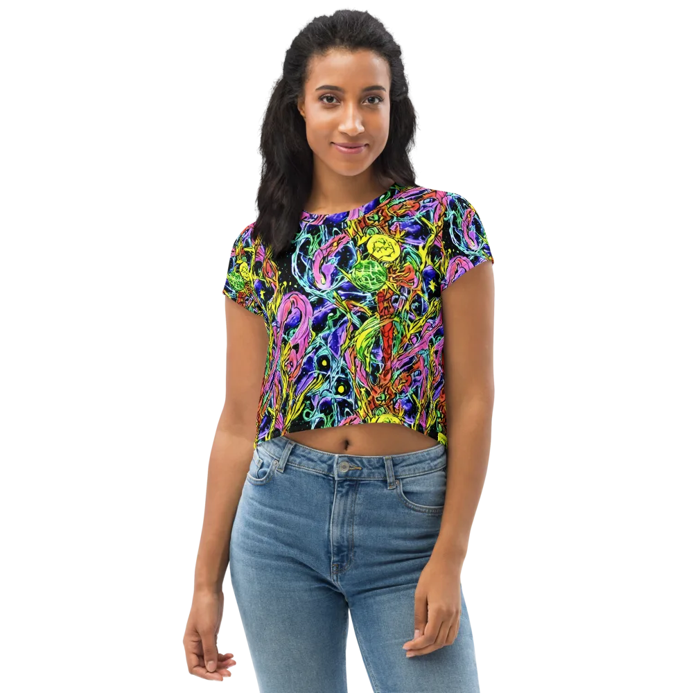 Astral Plumage on Crop Tee — Front