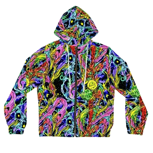 Astral Plumage on a Women's Full-Zip Hoodie