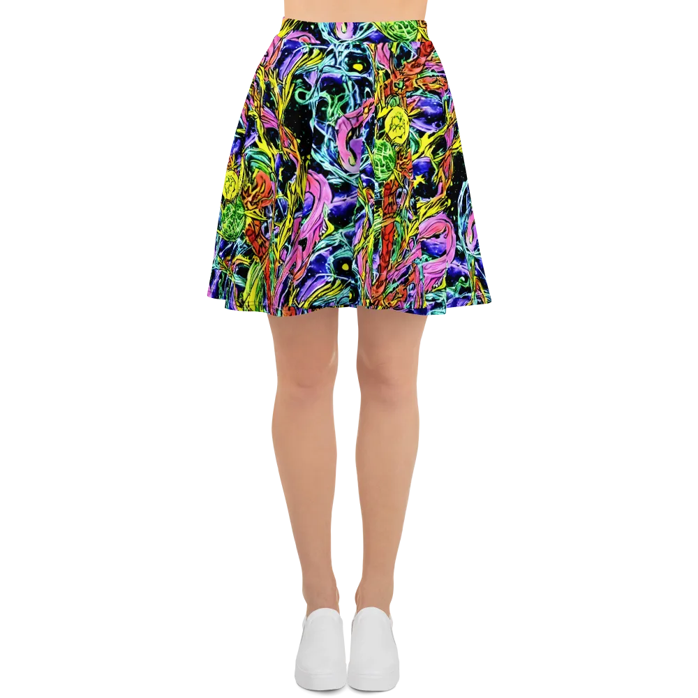 Astral Plumage on Skater Skirt — Front