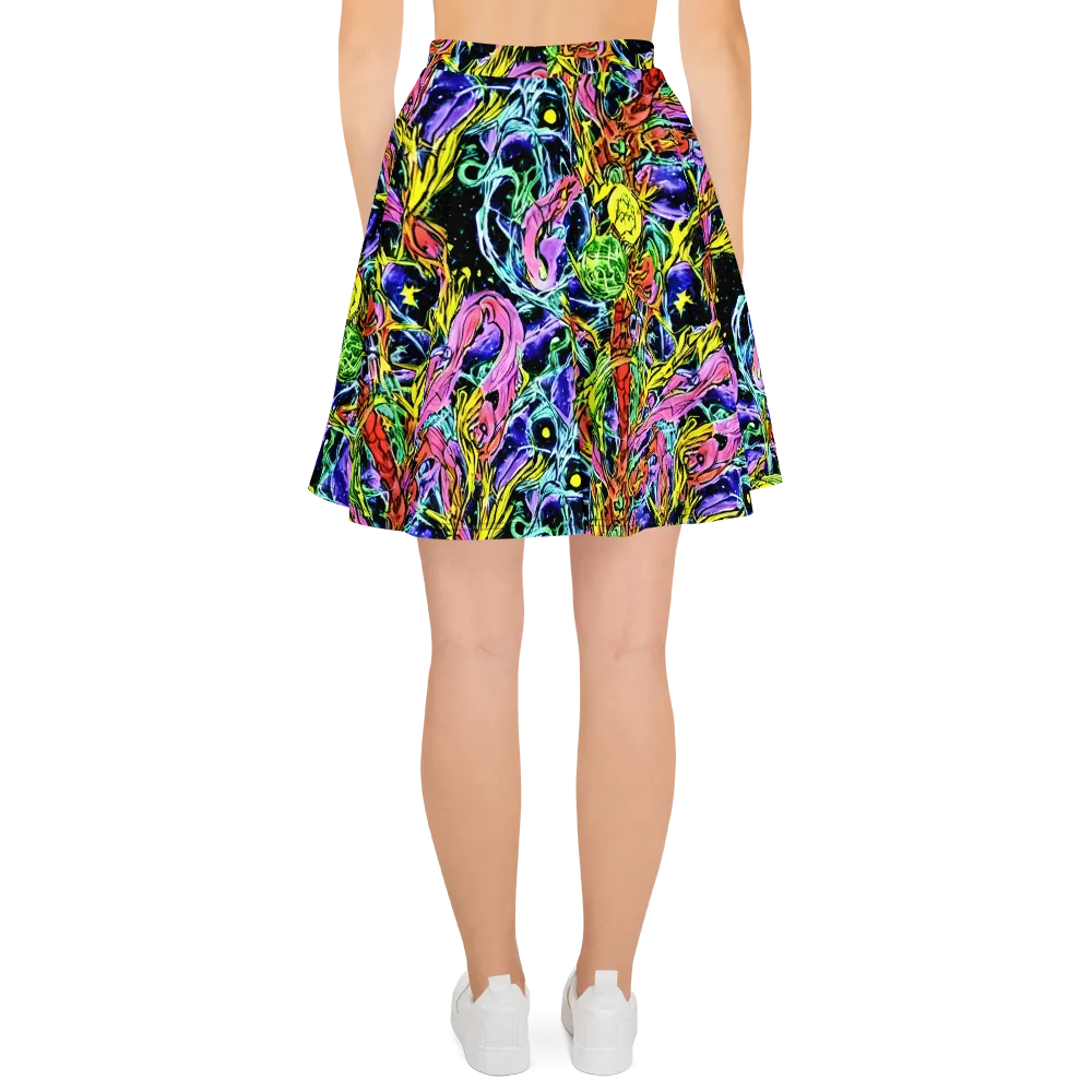 Astral Plumage on Skater Skirt — Back