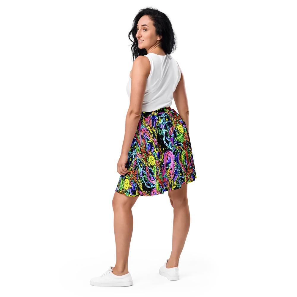 Astral Plumage on Skater Skirt — Back