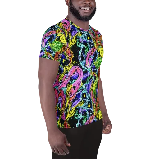 Astral Plumage on a Men's Athletic T-Shirt