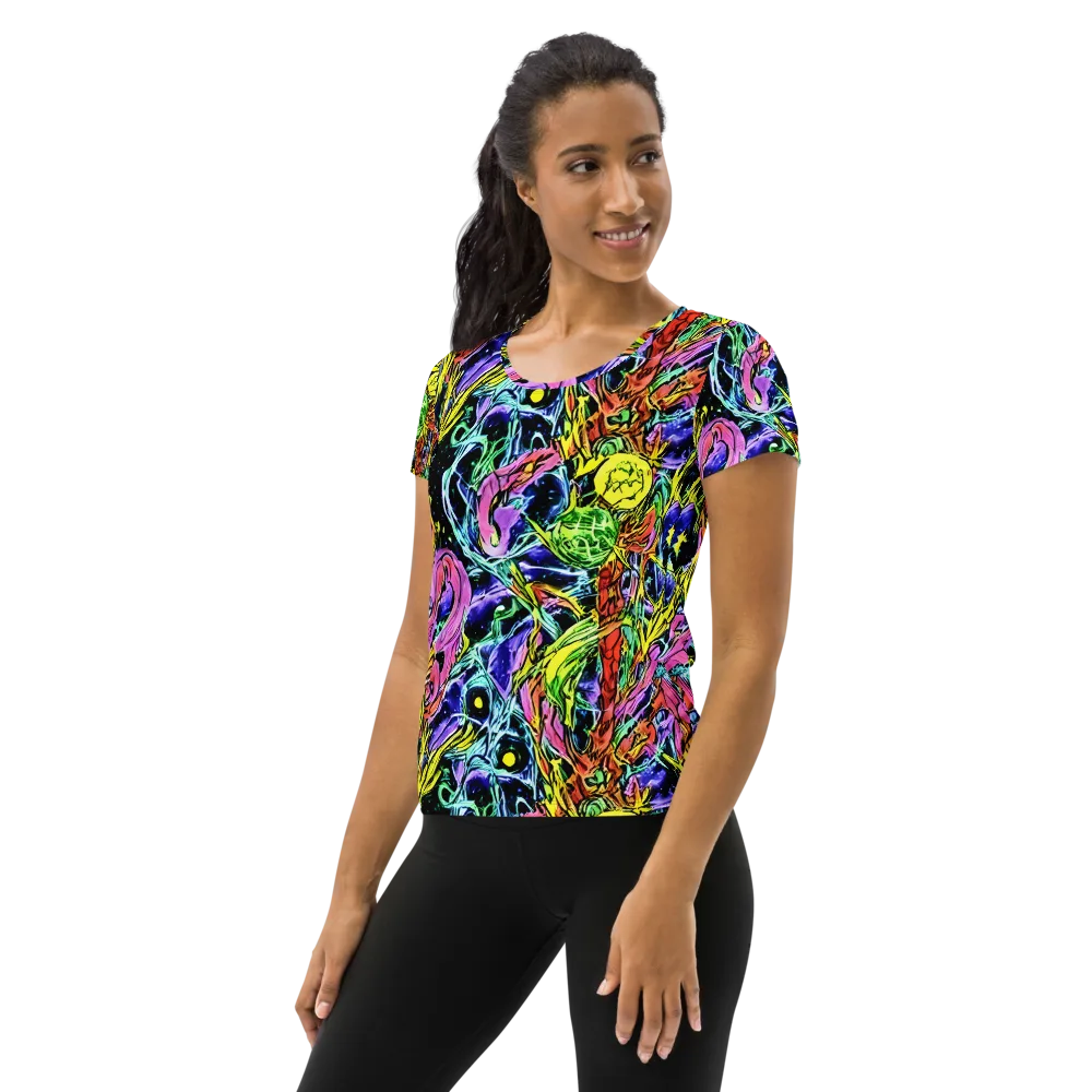 Astral Plumage on Women's Athletic T-Shirt — Left