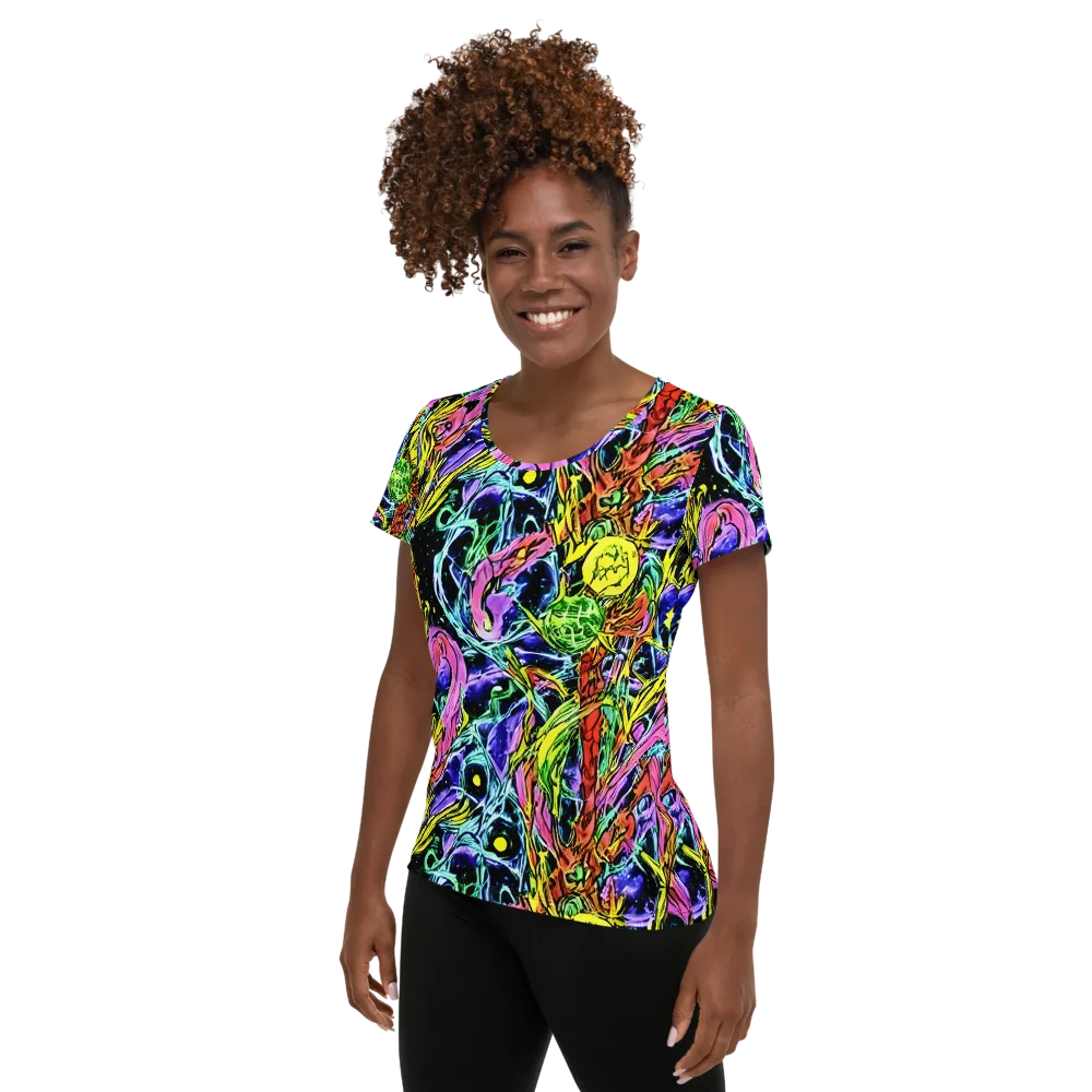 Astral Plumage on Women's Athletic T-Shirt — Left