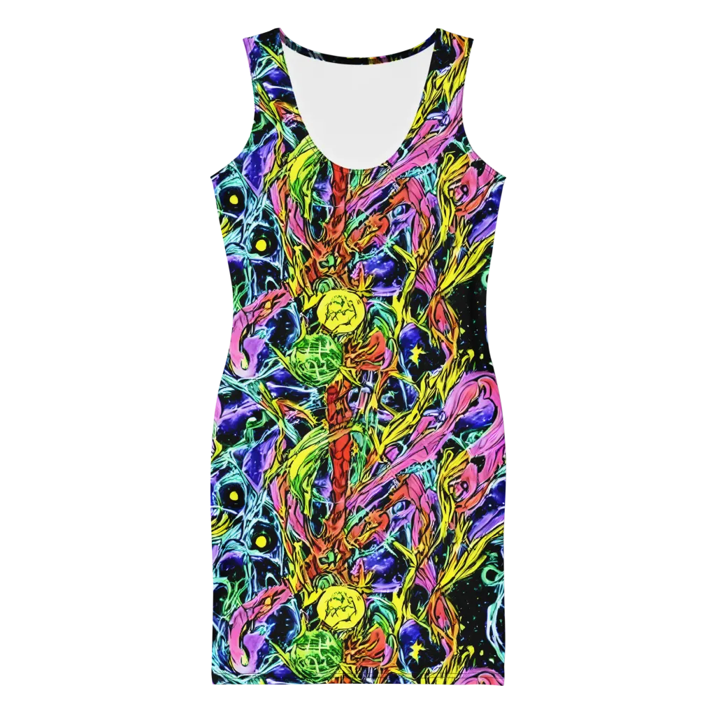 Astral Plumage on Bodycon Dress — Front