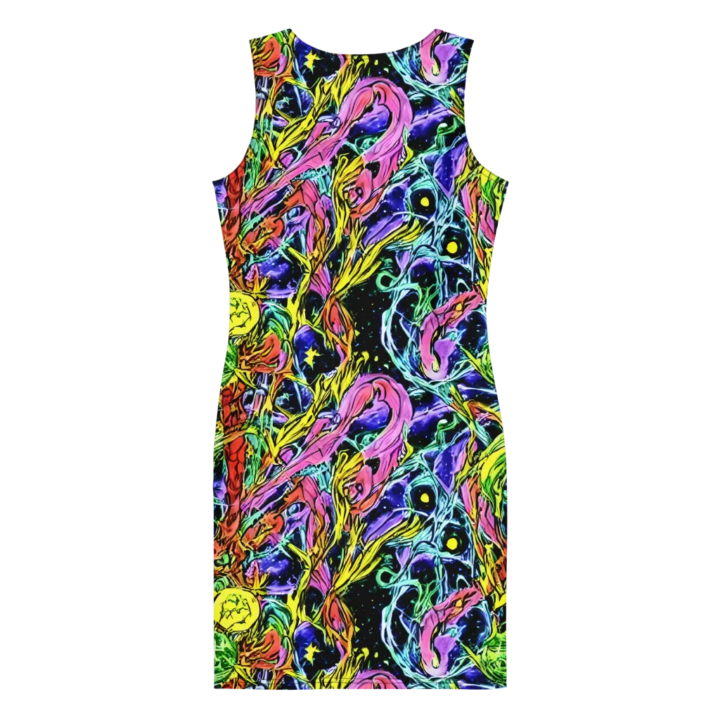 Astral Plumage on Bodycon Dress — Back