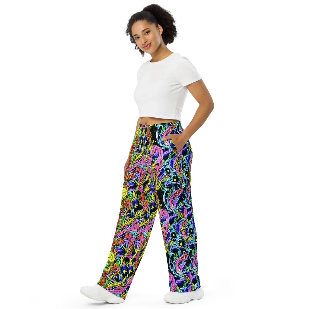 Astral Plumage on Wide-Leg Pants — Left Front