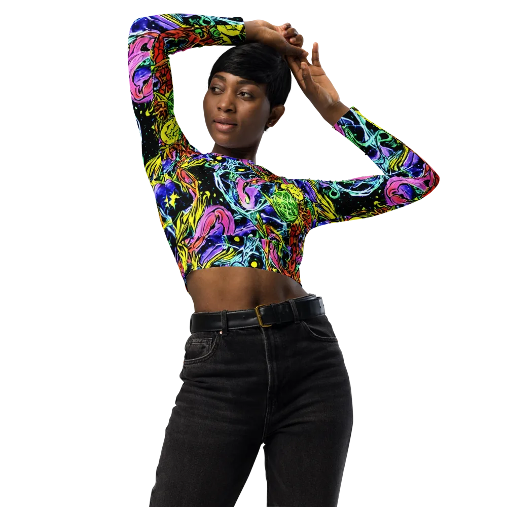 Astral Plumage on Long Sleeve Crop Top — Front