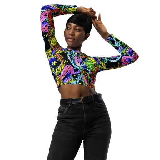 Astral Plumage on a Long Sleeve Crop Top