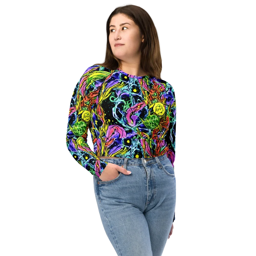 Astral Plumage on Long Sleeve Crop Top — Front