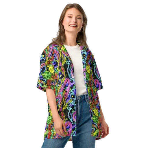 Astral Plumage on a Button Shirt