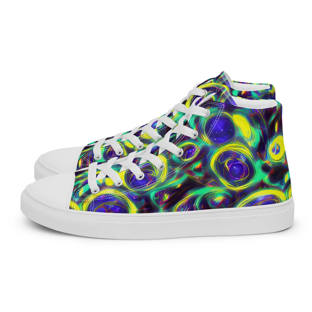 The Electric Eye on Men's High Top Canvas Shoes — Left
