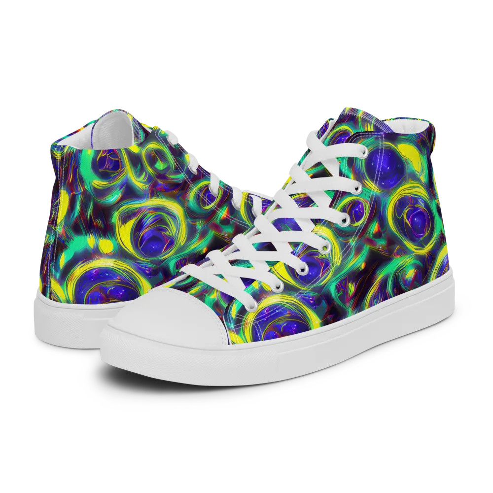 The Electric Eye on Men's High Top Canvas Shoes — Left