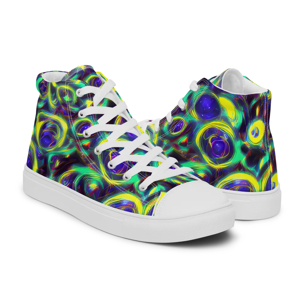 The Electric Eye on Men's High Top Canvas Shoes — Right