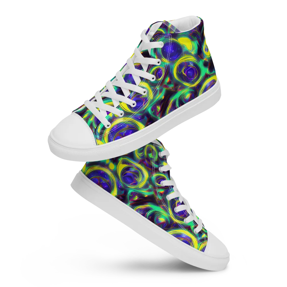 The Electric Eye on Men's High Top Canvas Shoes — Front