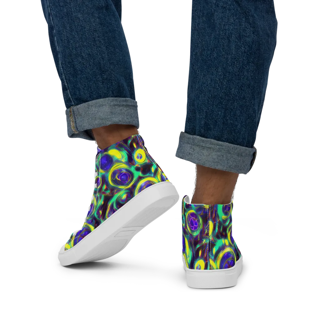 The Electric Eye on Men's High Top Canvas Shoes — Back