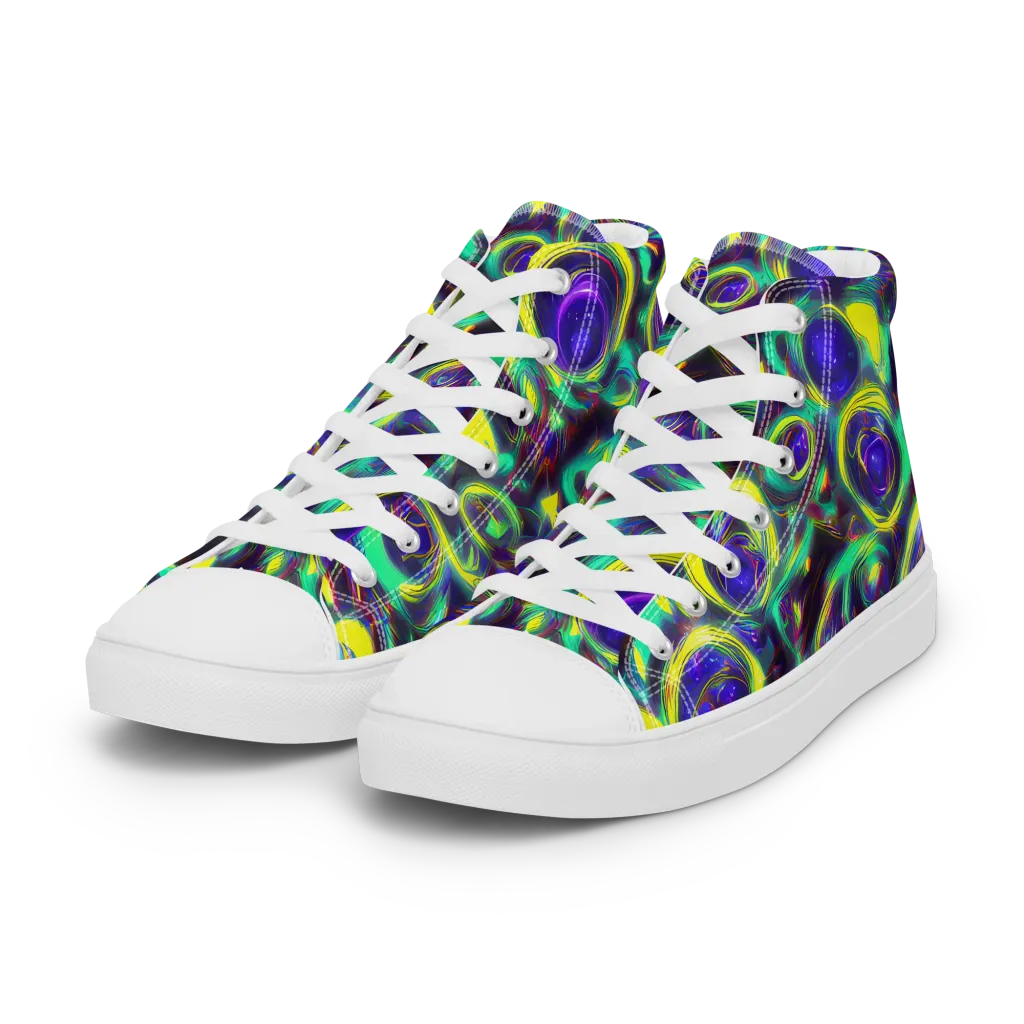 The Electric Eye on Women's High Top Canvas Shoes — Left Front