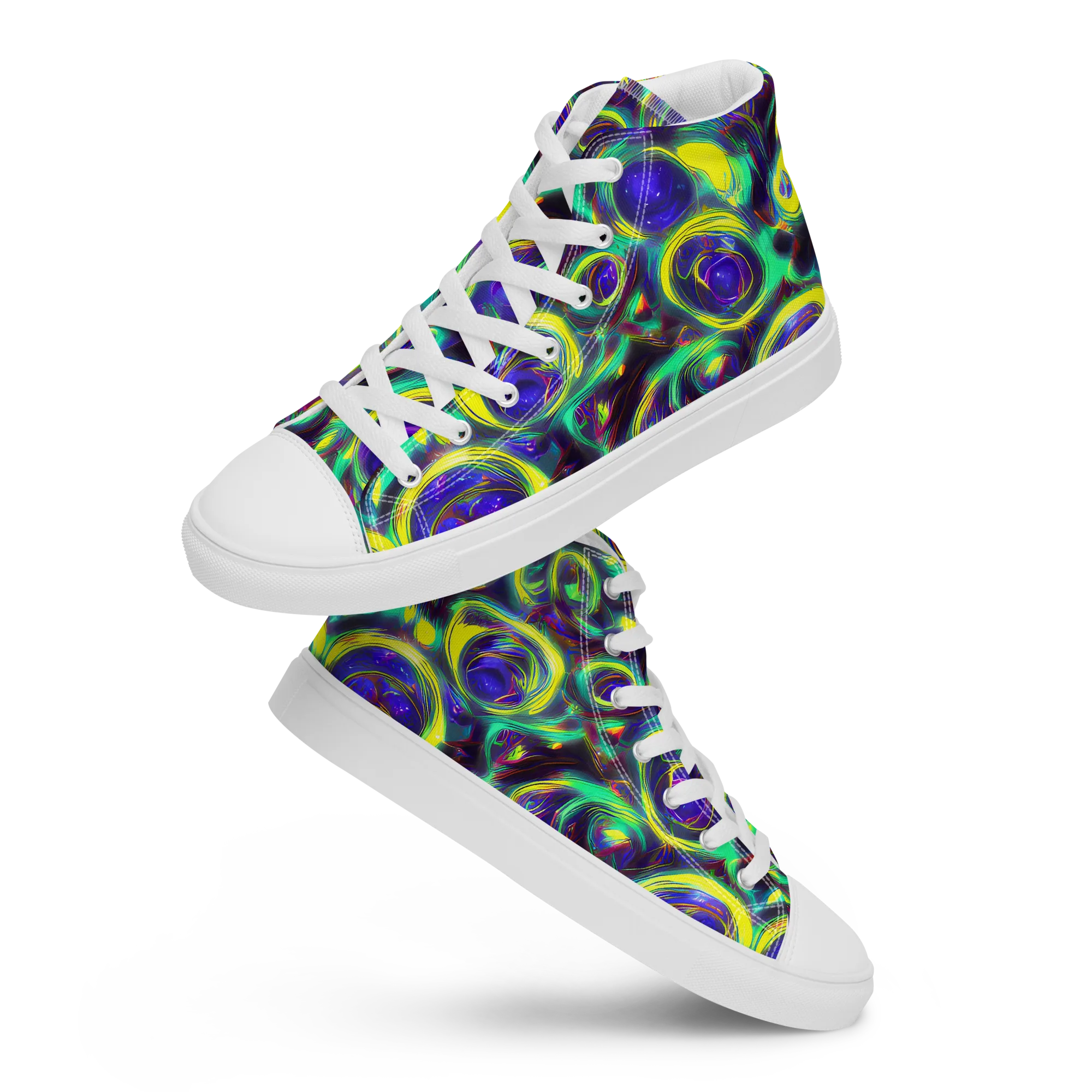 The Electric Eye on Women's High Top Canvas Shoes — Front