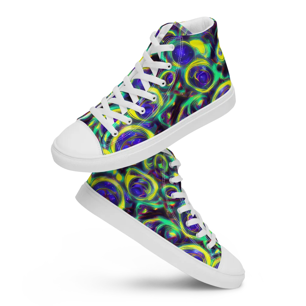The Electric Eye on Women's High Top Canvas Shoes — Front