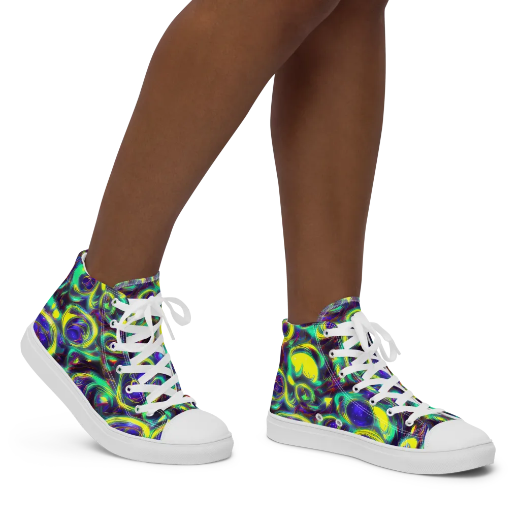 The Electric Eye on Women's High Top Canvas Shoes — Right
