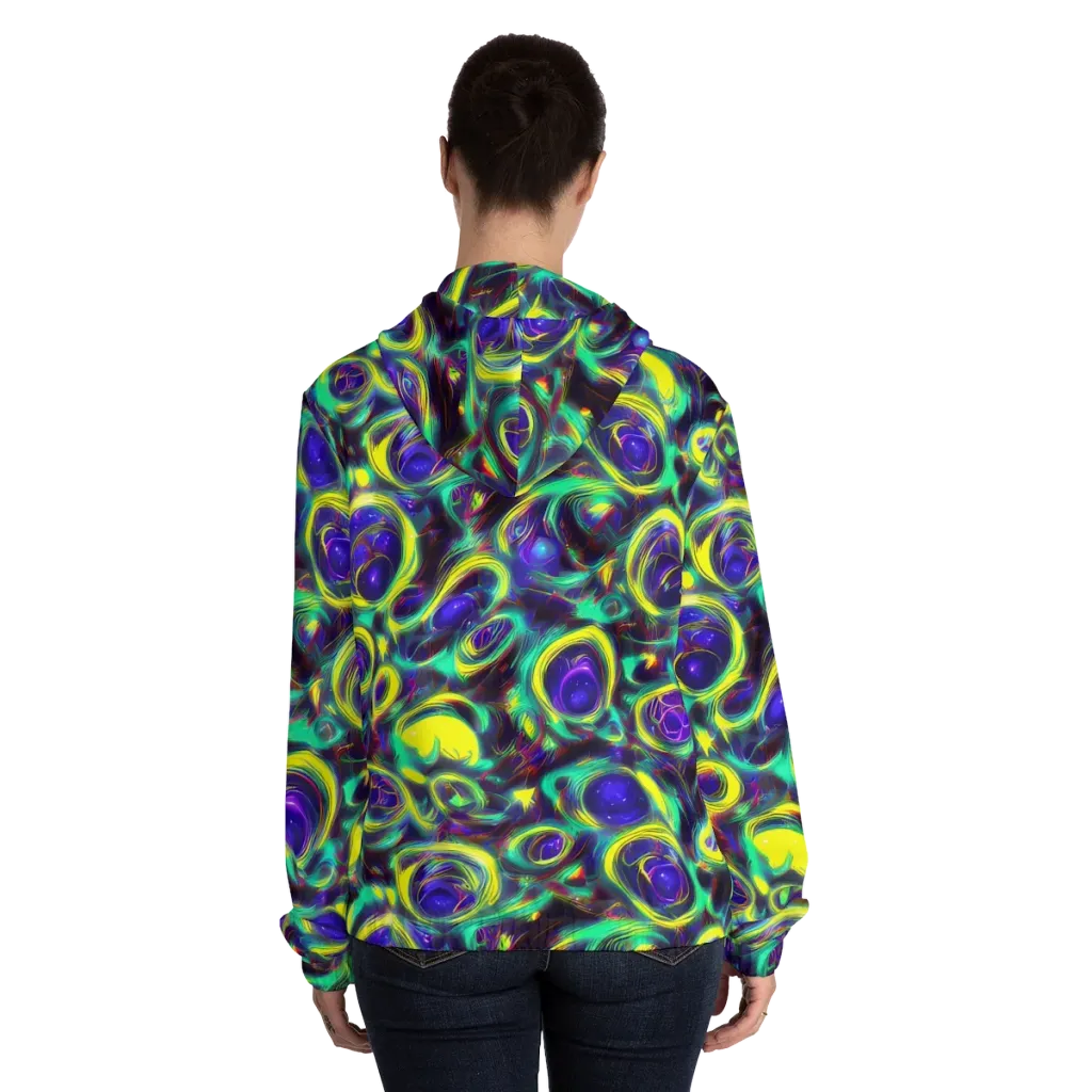The Electric Eye on Women's Full-Zip Hoodie — Back On Person