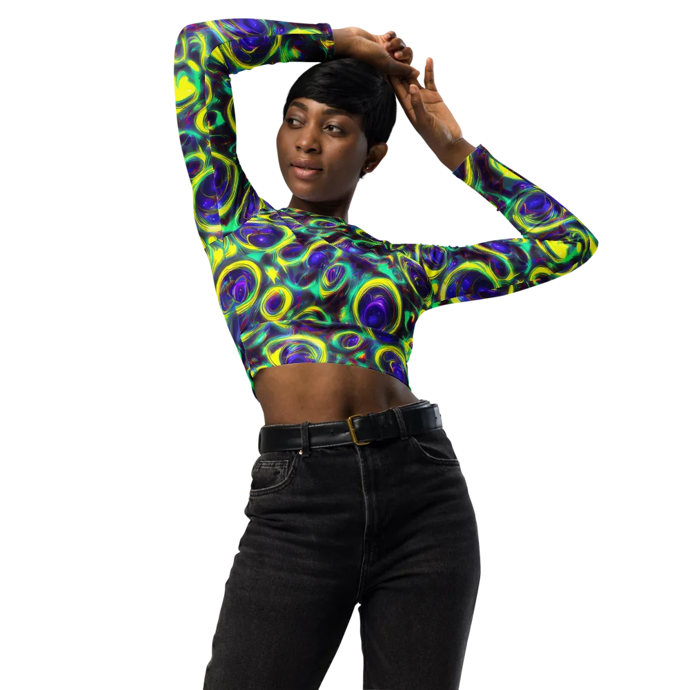 The Electric Eye on Long Sleeve Crop Top — Front