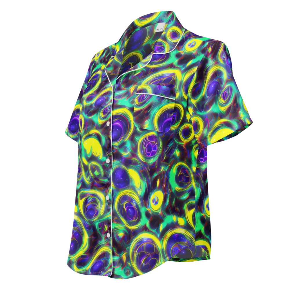 The Electric Eye on Women's Short Sleeve Pajama Top — Left Front