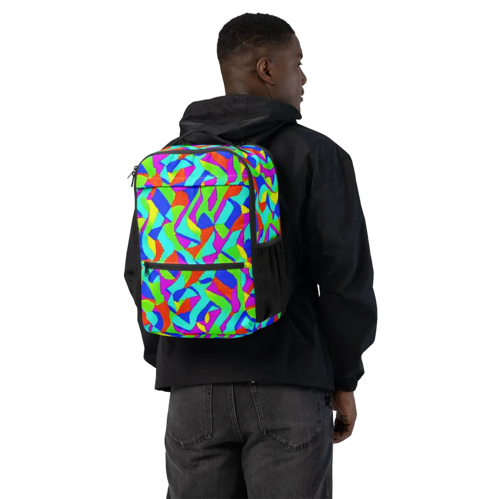 Neon Collage on Utility Backpack — Back