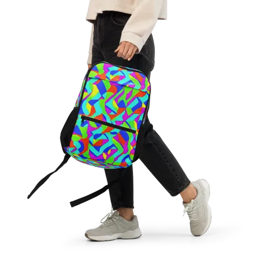 Neon Collage on a Utility Backpack