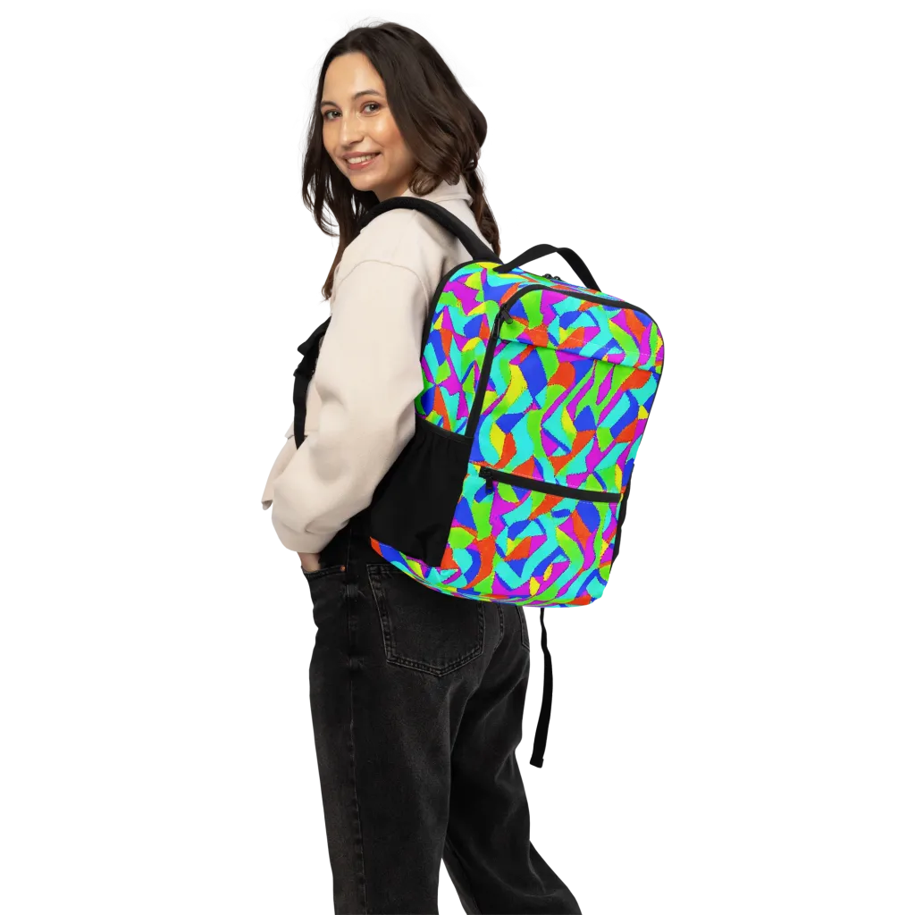 Neon Collage on Utility Backpack — Back
