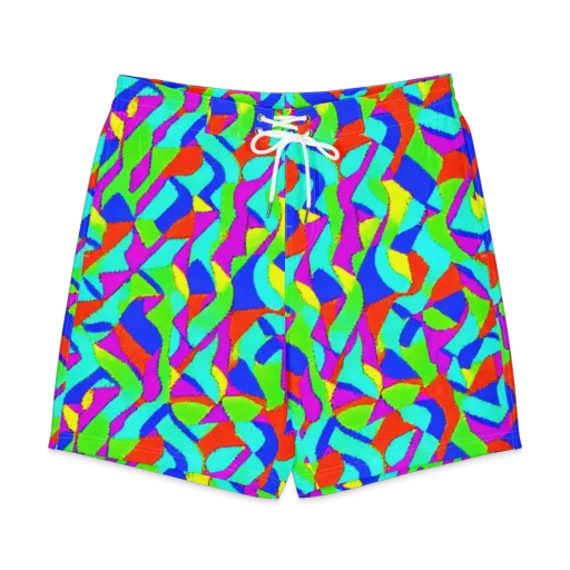 Neon Collage on a Men's Board Shorts