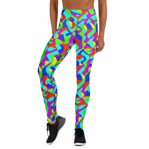 Neon Collage on a Yoga Leggings