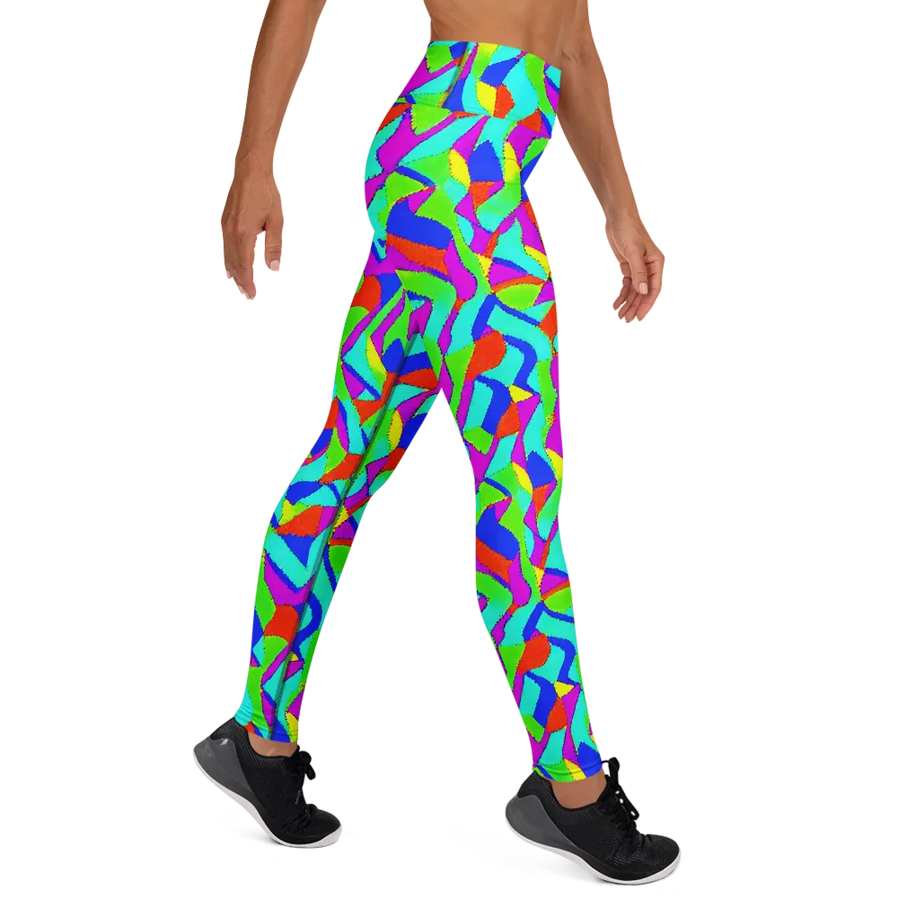 Neon Collage on Yoga Leggings — Right