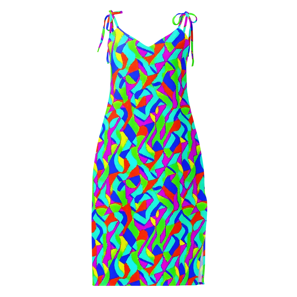 Neon Collage on Slip Dress — Front