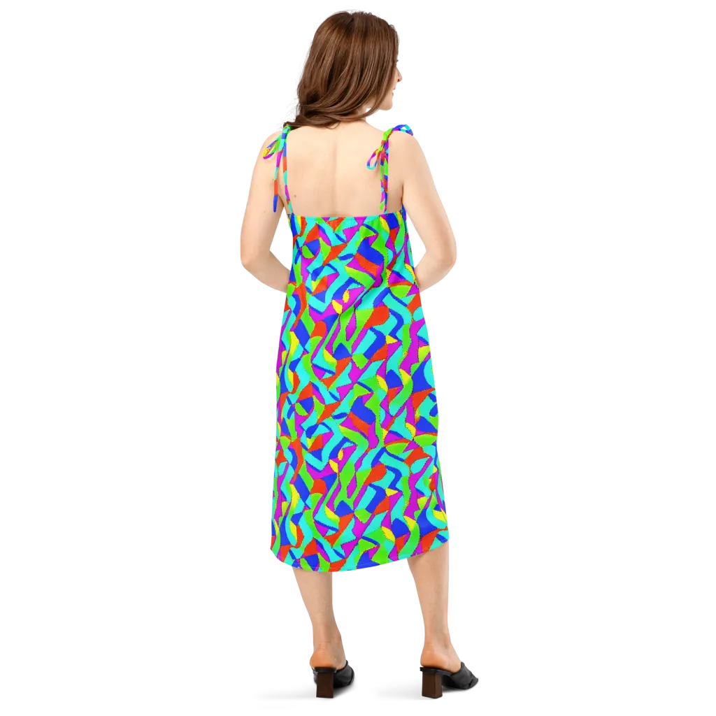 Neon Collage on Slip Dress — Back