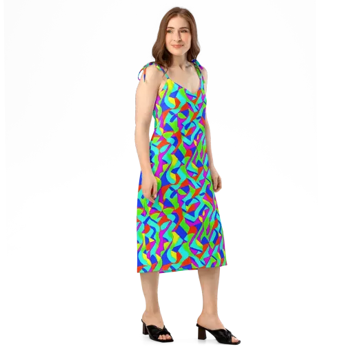 Neon Collage on a Slip Dress