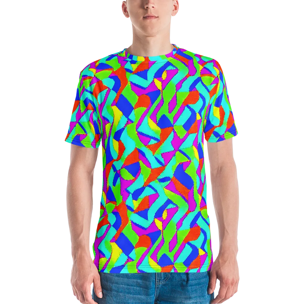 Neon Collage on Men's Crew Neck T-Shirt — Front