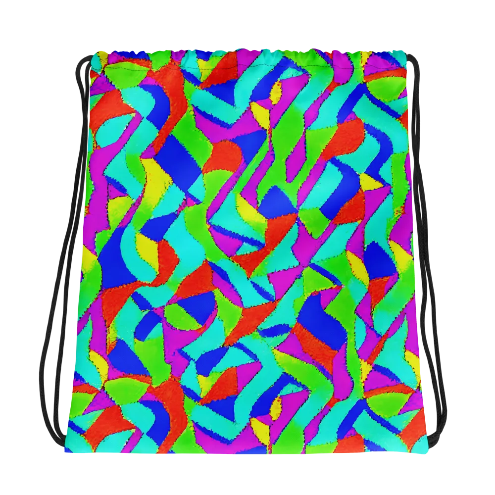 Neon Collage on Drawstring Bag — Photo