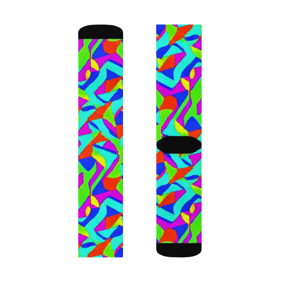Neon Collage on Socks — Right Sock