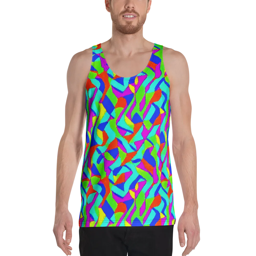 Neon Collage on Men's Tank Top — Front