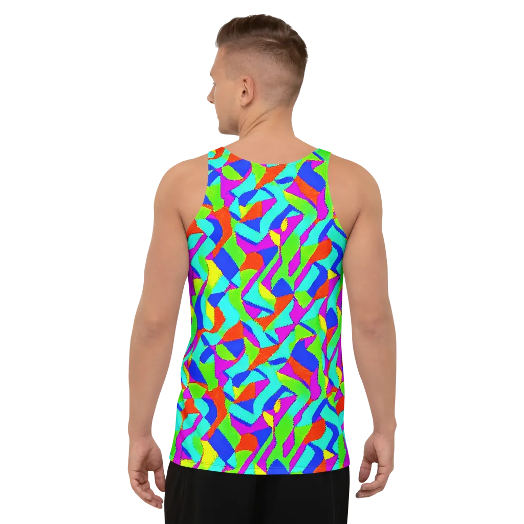 Neon Collage on Men's Tank Top — Back