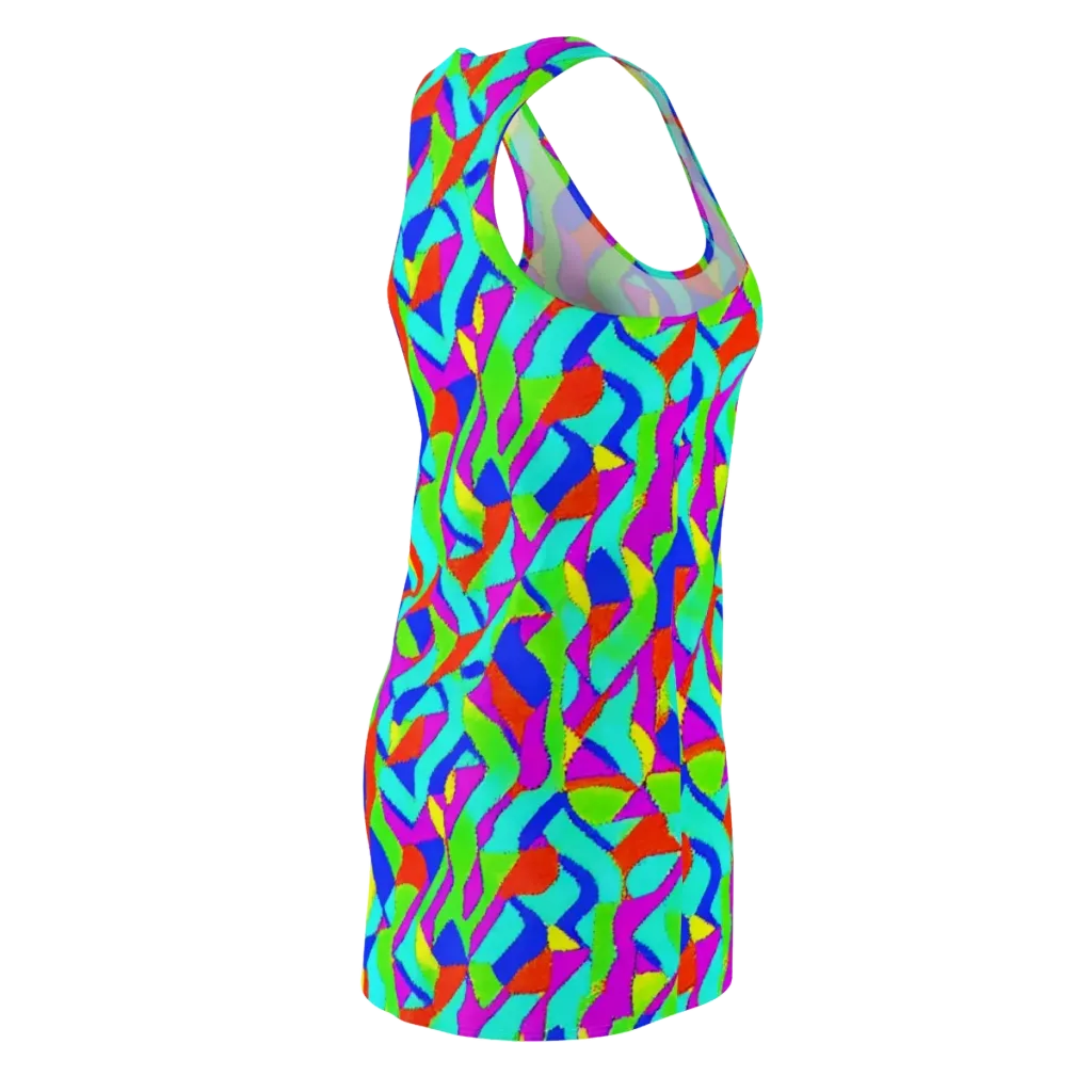 Neon Collage on Racerback Dress — Back Side